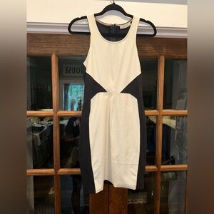 Zara W&B Collection Size Medium Bodycon Elegant Black and Cream Sleeveless Dress